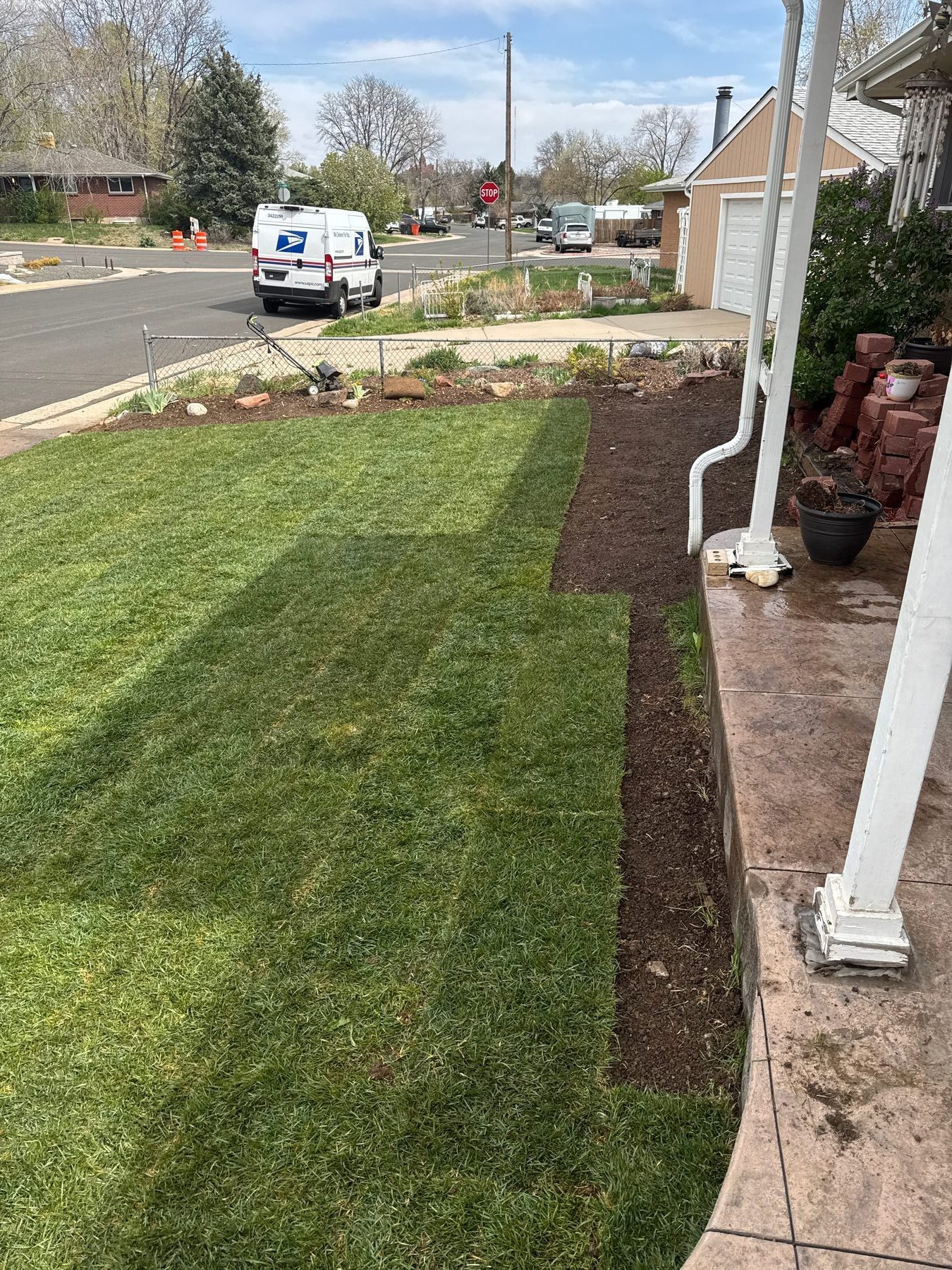 Front yard sod — in progress